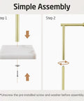 Gold Marble Base Free Standing Toilet Paper Holder assembly steps with SUS304 Stainless Steel parts