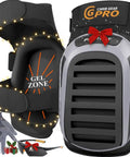 Gel Knee Pads For Work Heavy Duty Anti Slip Knee Protection with decorative lights and holiday-themed bow.