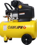 Ultra Quiet 3.5HP Portable Oil Lubricated Air Compressor, 10 Gallon Horizontal Tank with built-in wheels for easy transport.