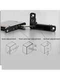 2 Pack Concealed Hinge 105 Degree Soft Close With Soft Open, hardware showing level and vertical adjustment for doors.