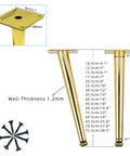 Adjustable Gold Furniture Legs For Desks, Cabinets, Beds And Couches, 12.5 Cm 5 In High, Cold Rolled Steel, Heavy Duty Kegel Feet