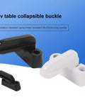 Black and white RV table collapsible buckles on blue background