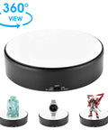 Mirror Surface Motorized Turntable Display Stand With 360 Degree Rotary Motion And Adjustable Speed showcasing a watch, statue, and figure.