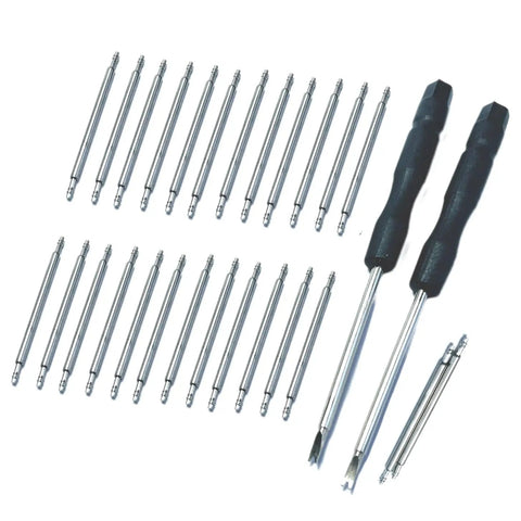 50Pcs 18mm Watch Spring Bars Replacement Kit With 1.5mm Diameter Stainless Steel Pins Double Flanged Ends Includes Watch Band Remover Tool