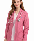 Unisex Pink Lab Coat For Men And Women Full Sleeve Medical Science Coat With Canvas Collar Support Heavy Duty Buttons