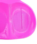 Close-up of Dark Pink Snow Sled for Kids and Adults with seating grooves, part of the Sturdy Winter Sledding Board