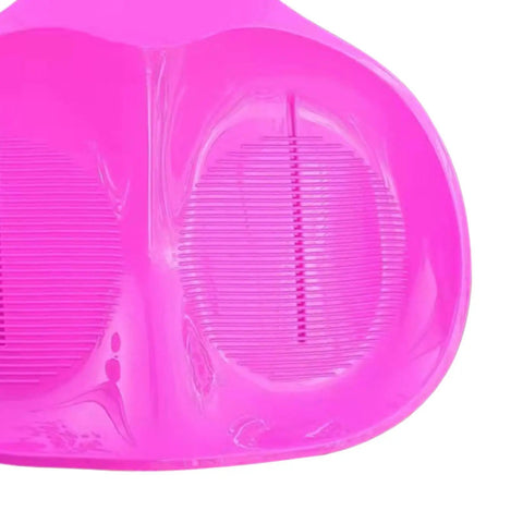 Close-up view of the sanded seat detail of the Downhill Snow Sled For Kids And Grownups Durable One Person Sled, Dark Pink.