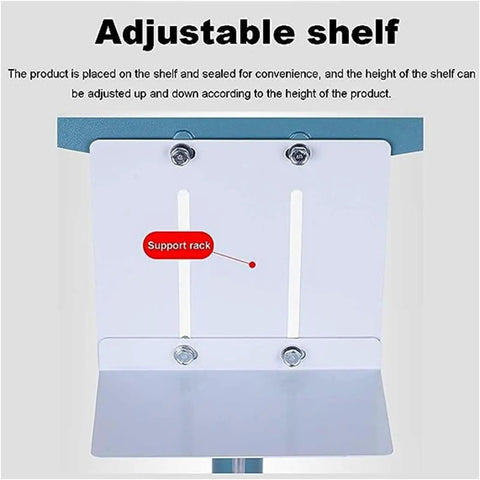 Adjustable shelf of Commercial Foot Pedal Impulse Sealer, designed for user convenience in packaging tasks.