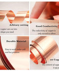 Real Deal One Roll Of Genuine 99.9 Percent Pure Copper Foil Sheets for showing arbitrary cutting, good conductivity, and durable material.