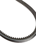 XPB1800 Metric Power V Belt XPB Series 16mm Wide 13mm Thick 1800mm Long Weatherproof EPDM Construction Notched For Reduced Thermal And Bending Stress Straight Sidewalls For Consistent Wedge Action Treated Tensile Cords For Fatigue And Shock Resistance, black notched V-belt close-up