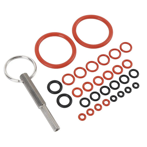 Rock Solid Silicone Coffee Machine O Ring Seals Repair Kit With 30 Pcs Essential Gaskets Plus Stainless Steel Tool Key, assorted seals