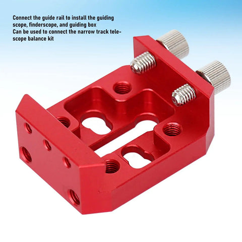 Red CNC aluminum Universal Dovetail Base For Grab And Go Finderscope And Guidescope Setup On Your Telescope with two M4 screws.