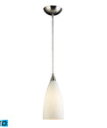 Vesta Mini Pendant Light With Sleek Satin Nickel Finish And White Glass One Light Fixture In Transitional Style