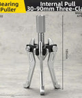 Pro 3 Jaw Bearing Puller Kit With T Handle For Workshop Built From Solid Carbon Steel Designed For Mechanics Fixing Cars Trucks Hard Core To Extract Stuck Shafts Or Housings Without Causing Damage Today Order Now For Quick Delivery And Sick Deals., 30-90mm internal three-claw bearing puller, 185mm, solid steel