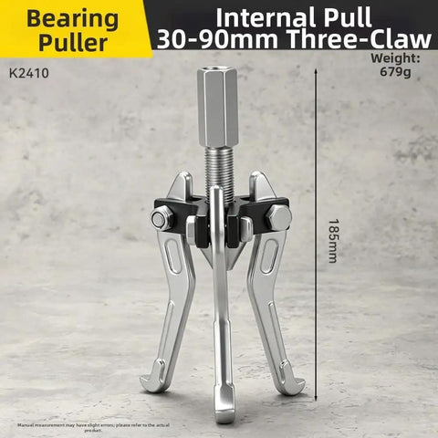 Pro 3 Jaw Bearing Puller Kit With T Handle For Workshop Built From Solid Carbon Steel Designed For Mechanics Fixing Cars Trucks Hard Core To Extract Stuck Shafts Or Housings Without Causing Damage Today Order Now For Quick Delivery And Sick Deals., 30-90mm internal three-claw bearing puller, 185mm, solid steel
