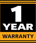 1 year warranty badge for Workhorse 72 Inch Box And Pan Brake For 12 Gauge Steel, 135 Degree Bend, With 17 Hardened Fingers.