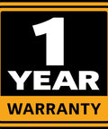 1 year warranty badge for Heavy Duty Three Ton Arbor Press Featuring Wide Throat Opening Hella Robust Case Hardened Ram