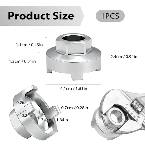 Pro Grade BMX Freewheel Remover Tool 4 Notch with size specifications and close-up angle
