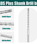 SDS Plus masonry drill bit, 1 in x 59 in, carbide-tipped with 2-flute design and SDS shank.