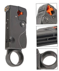 Close-up of rotary stripper in Coax Cable Compression Tool Kit With Rotary Stripper And Crimping Tool Includes 5 RG6 F Type Connectors