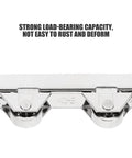 Showcase Window Roller Set with 7.0mm Stainless Steel Pulley Clamp, dual wheel view, durable for 5-6mm glass doors.