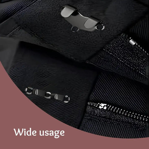 Heavy Duty Sewing Hooks And Eyes Closures For Bra Trousers Skirt Repair Rust Proof Steel Snaps durable black fasteners on fabric.