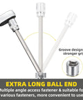 Extra Long 3/8 Inch Drive Hex Bit Socket Set showing ball end design with groove for grip
