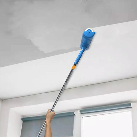 10 Inch Ceiling Paint Roller With Built In Splatter Guard Anti Drip Design For Effortless Home Makeovers That Save Your Floors And Deliver Butter Smooth Finish Without A Single Messy Cleanup Headache Today in use painting a ceiling.