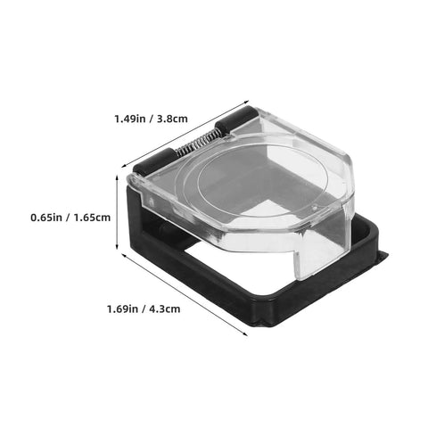 Square Power Button Protective Cover With Self Adhesive Backing And Spring Loaded Design For Engine Start And Industrial Control Panels Made From Durable PC Material Easy To Open And Close Prevents Accidental Presses And Keeps Your Equipment Safe. transparent square cover, 1.69 x 1.49 x 0.65 in