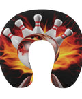 U Shaped Travel Neck Pillow For Flights And Long Haul Trips Super Cozy Support For Head And Neck with bowling design