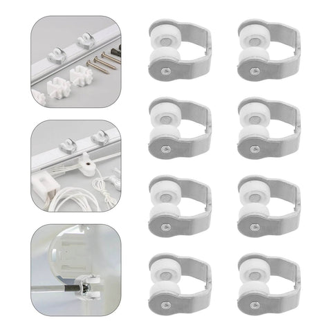 Set of 25 Pack Folding Door Sliding Rollers With Metal Track Wheels For Heavy Duty Doors Curtain Pulley Hardware Set.