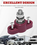 Dang Tough Single Stud Battery Junction Block For Cars And Boats Slick 12V Power And Ground Distribution Post with stainless steel and nylon.
