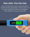 Hand holding 4 In 1 TDS Meter Digital Water Tester With Temperature TDS EC And Temp Readouts for drinking water display