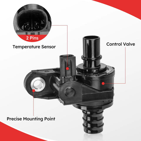Premium Coolant Water Control Valve Direct Fit Toyota Camry Avalon Rav4 Lexus Es300h Es350 Nx250 350 features 2 pins and precise mounting.