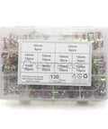 Grab This Ultimate 130Pc Hose Spring Clamp Fastener Assortment Kit With Ten Sizes From 6 To 22mm For Tough Auto Repairs And DIY Jobs Featuring Durable Spring Steel Construction That Holds Up Great. clear plastic case with 130 spring steel hose clamps, 6mm to 22mm sizes