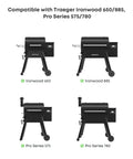 Image showing Traeger Ironwood 650, 885, and Pro Series 575, 780 grills compatible with RTD Probe Replacement For Traeger Ironwood 650 885 And Pro Series 575 780 Upgrade Thermocouple Sensor Kit KIT0422 For Accurate Grill Temp Readings And Easy Install.