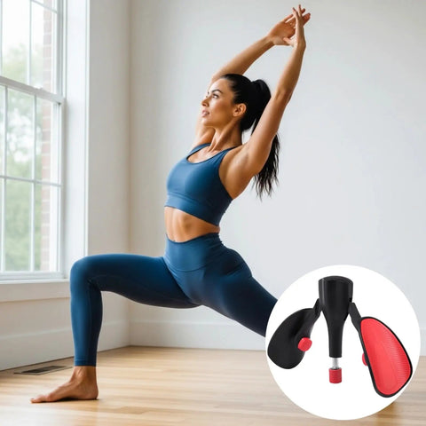Woman practicing yoga beside Pelvic Floor Strength Trainer For Women And Men Kegel Exerciser And Inner Thigh Toner PC Muscle Strength Booster