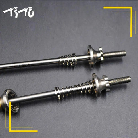 Ultra Lightweight Titanium Quick Release Skewers Set For Road And Mountain Bikes Front And Rear Disc Wheel Hubs on black