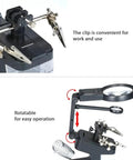 LED Magnifying Lamp With USB Power For Soldering And Electronics Repair, welding clamp light, hands-free with gooseneck and LEDs