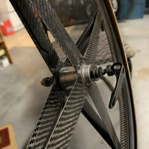 Bike Quick Release Skewer Set 1 Pair Front 120mm MTB Road Wheel Axle Aluminum Alloy Hollow Shaft With Springs End Caps installed on carbon wheel