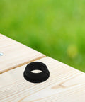 Top Tier 6 Pack Silicone Grommets For Wire Protection Shield Cables From Sharp Edges On Electrical Equipment And Hydroponic Systems With Universal Design For Any Gauge Cord black silicone grommet on wood panel