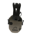 Razor Tacti-Grip Earmuffs with Slip-Free Silicone Headband for dynamic shooting, flat dark earth finish, 23 NRR.