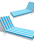 Waterproof Outdoor Lounge Chaise Cushions Two Pack 72 By 21 By 3 Inches With Fade Resistant Removable Covers For Poolside Patio Lawn Deck
