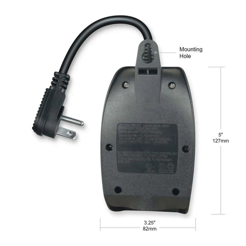 Heavy Duty Outdoor Light Timer With Plug And Play Programming And Hella Tough Grounded Outlet Boasting Up To 48 Daily On Off Cycles For Weather Ready Garden And Yard Lighting Setups, showing black casing, cord, and mount.
