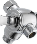 Three Way Shower Arm Diverter With Handheld Shower Mount In Chrome For Easy No Fuss Shower Setup ADA Compliant When Installed Properly