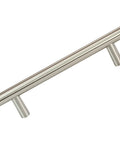 Contemporary Brushed Nickel Pull Handle Set 10 Pack 4-1/4 Inch Hole Centers Euro Style with solid construction