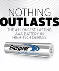 Heavy Duty Lithium Triple A Batteries 8 Pack Built For Gaming Rigs And Camera Flashes, single Energizer lithium battery angle