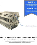 DK4N DIN Rail Terminal Block Screw Type UL 600V 30A 10-22AWG Pack Of 100, beige color, with wiring connector view
