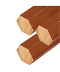 Three Pack 0.375 Inch Brass Hexagon Bar, 12 Inch Long, Leaded Commercial Grade Weldable Metal For DIY Projects, side view