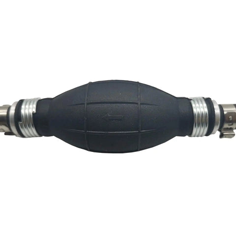 Six Foot Universal Fuel Line Assembly With Three Eighth Inch Inner Diameter And Five Eighth Inch Outer Diameter, Primer Bulb, Steel Clamps, Ethanol Compatible Marine Outboard Boat RV Fuel Line Kit